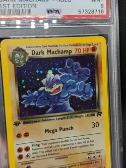 DARK MACHAMP 10/82 1st Edition Team Rocket Holo Rare 2000 Pokemon Card PSA 9 - Image 2