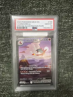 Pokemon TCG Charizard EX 199/165 Scarlet Violet 151 English Card PSA 10 - Image 1