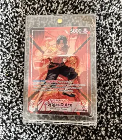 Bandai One Piece CCG Portgas D. Ace OP16-001 Leader Special Foil Alt Art - Image 1