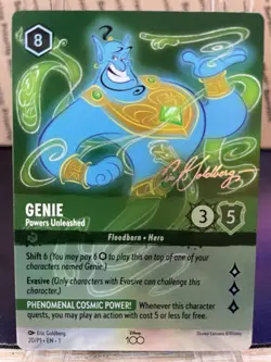 Disney 100 Lorcana Rise of the Floodborn GENIE D100 Promo Foil #20/P1 Aladdin - Image 1