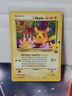 🥳 BIRTHDAY PIKACHU HOLO 24 Celebrations Pokemon Card 🔥 MINTY🔥 👀 - Image 3