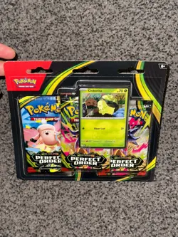 Pokemon TCG Perfect Order 3-Pack Blister with Chikorita Promo – Factory Sealed - Image 2