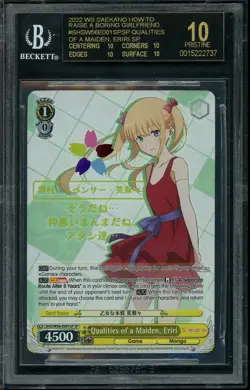 2022 Weiss Schwarz Qualities Of A Maiden, Eriri SP BGS 10 BLACK LABEL - Image 1