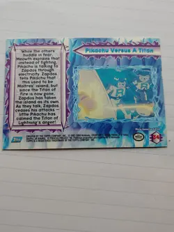 Pokemon Topps Card Foil Pokemon 2000 Pikachu Versus A Titan Blue Label - Image 5