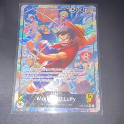 Bandai One Piece Card Game Monkey D Luffy Alt Art Leader Holo OP05-098 EN - Image 1