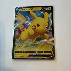 Pikachu V SWSH061 Black Star Promo Full Art Holo Pokemon Card Near Mint - Image 1