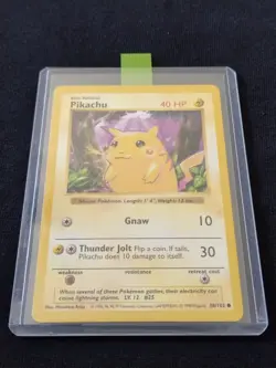 Pokemon Card Pikachu 58/102 Shadowless Red Cheeks Base Set 1999 EX - Image 1
