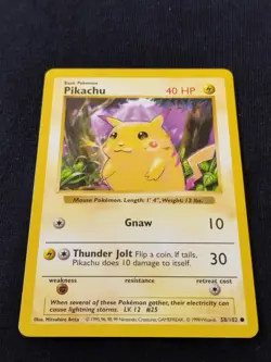 Pokemon Card Pikachu 58/102 Shadowless Red Cheeks Base Set 1999 EX - Image 4