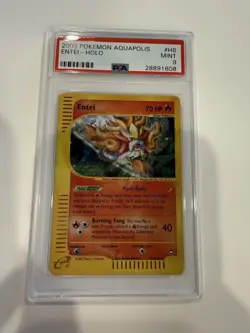 Entei Aquapolis H8/H32 Holo Rare 2003 Pokemon PSA 9 Graded Card - Image 1
