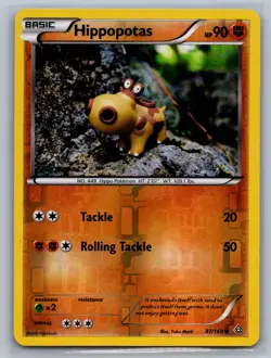 Hippopotas XY - Primal Clash #87/160 Common,Reverse Holo Pokemon Card - Image 1