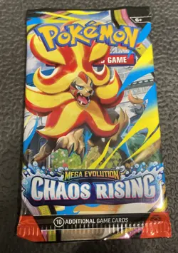 (1) Pokemon Mega Evolution Chaos Rising Booster Pack Factory Sealed - 10 Cards - Image 1
