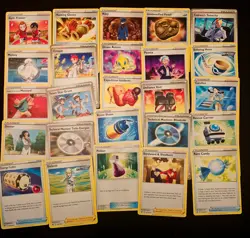 25 Mix Pokemon Trainer No Doubles TCG Trading Cards Lot Supporter Stadium Item 636996769661 - Image 1