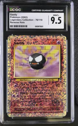 CGC 9.5 MINT+ Gastly 76/110 Legendary (Collection) Reverse Holo Pokemon Card - Image 1