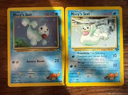 Misty’s Seel 88/132 and 91/132 Two Cards Gym Heroes Pokemon TCG Vintage - Image 1