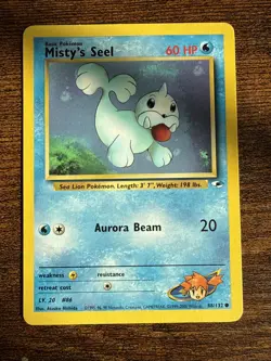Misty’s Seel 88/132 and 91/132 Two Cards Gym Heroes Pokemon TCG Vintage - Image 2