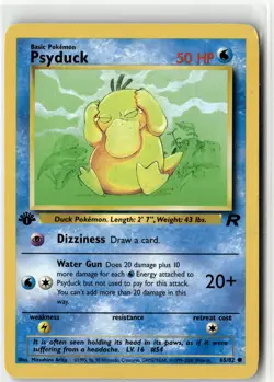 Psyduck Common Team Rocket 65/82 1st Edition HP+ - Residue on Card - Image 1