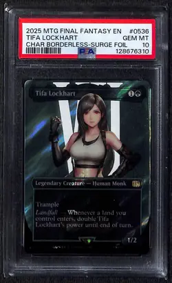 MTG Tifa Lockhart Borderless Surge Foil PSA 10 - Image 1