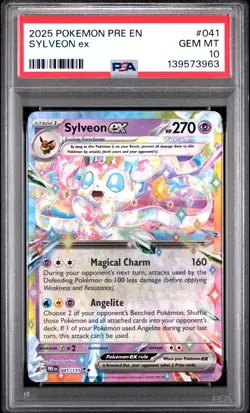 2025 Pokemon Prismatic Evolutions Sylveon ex #41 PSA 10 - Image 1