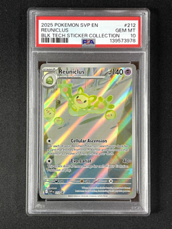 2025 Pokemon Black Bolt Tech Sticker Collection Reuniclus Promo #212 PSA 10 - Image 1