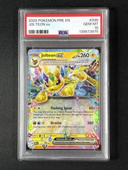 2025 Pokemon Prismatic Evolutions Jolteon ex #030 PSA 10 - Image 1