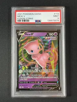 2021 Pokemon Fusion Strike Mew V 113/264 PSA 9 - Image 1