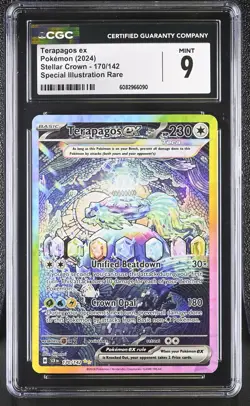 Terapagos EX 170/142 Special Illustration Rare Stellar Crown Pokemon CGC 9 Mint - Image 1