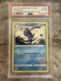 2022 POKEMON SWSH BLACK STAR PROMO ILLUSTRATION CONTEST 2022 #305 GRENINJA PSA 8 - Image 1