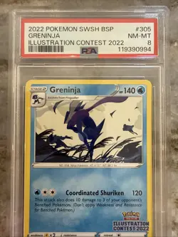 2022 POKEMON SWSH BLACK STAR PROMO ILLUSTRATION CONTEST 2022 #305 GRENINJA PSA 8 - Image 2