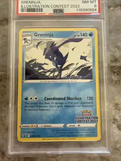 2022 POKEMON SWSH BLACK STAR PROMO ILLUSTRATION CONTEST 2022 #305 GRENINJA PSA 8 - Image 3