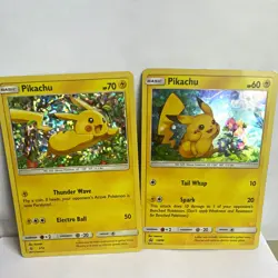 Nintendo Pokemon TCG Pikachu SM Black Star Promo Holo ENG 2017 2 Cards SM86 5/12 - Image 1
