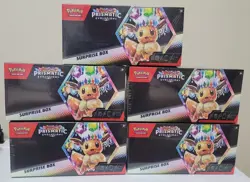 Pokemon Scarlet & Violet Prismatic Evolutions Sealed Surprise Box Lot Of (5) NEW - Image 1