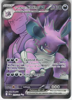 Team Rocket's Nidoking ex 216/182 Ultra Rare Destined Rivals Pokemon Holo NM - Image 1