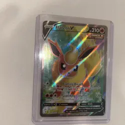 Flareon V (Full Art) 169/203 SWSH07: Evolving Skies Holo Pokemon - Image 2