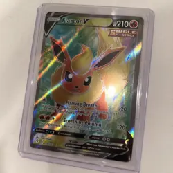 Flareon V (Full Art) 169/203 SWSH07: Evolving Skies Holo Pokemon - Image 3