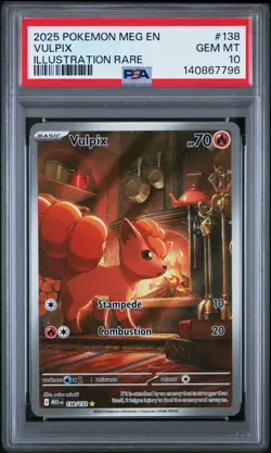 2025 POKEMON MEG EN-MEGA EVOLUTION ILLUSTRATION RARE #138 VULPIX PSA 10 - Image 1
