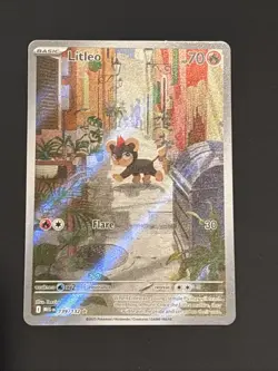 Pokemon TCG Litleo 139/132 ME01 Mega Evolution Illustration Rare Holo 70HP NM - Image 2