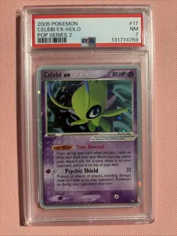 2005 POKEMON POP SERIES 2 CELEBI EX #17/17 BLACK STAR PROMO HOLO FOIL PSA 5 B E2 - Image 1