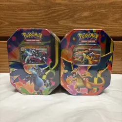 Pokemon Mega Charizard X & Y EX Tin Set - 1 of each - Factory Sealed - Image 1