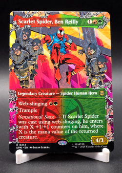 Scarlet Spider, Ben Reilly Magic The Gathering Spider-Man Rare Borderless #214 - Image 1