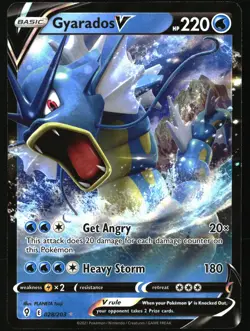 GYARADOS V 028/203 HOLO V RARE EVOLVING SKIES POKEMON NEAR MINT - Image 1