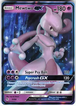 Mewtwo GX 31/68 Pokemon Hidden Fates Holo Ultra Rare NM - Image 1