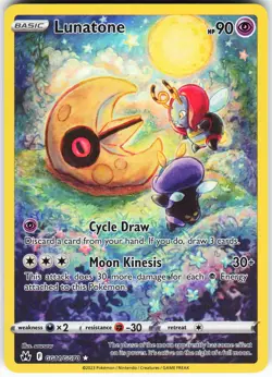 Lunatone GG11/GG70 Pokemon Crown Zenith: Galarian Gallery Holo Ultra Rare NM - Image 1