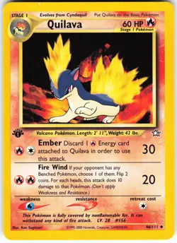 Quilava (46) 046/111 Pokemon Neo Genesis 1st Edition Regular Uncommon NM - Image 1