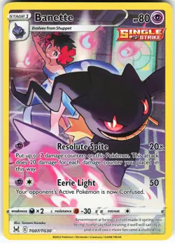Banette TG07/TG30 Pokemon SWSH11: Lost Origin Trainer Gallery Holo Ultra Rare NM - Image 1
