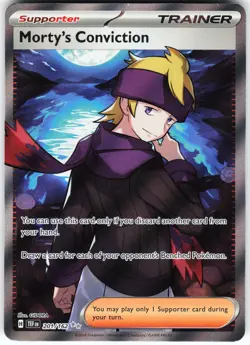 Morty's Conviction 201/162 Pokemon SV05: Temporal Forces Holo Ultra Rare NM - Image 1