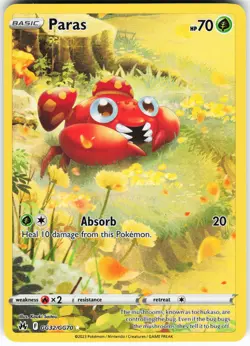 Paras GG32/GG70 Pokemon Crown Zenith: Galarian Gallery Holo Ultra Rare NM - Image 1