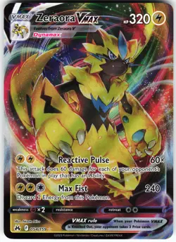 Zeraora VMAX 054/159 Pokemon Crown Zenith Holo Ultra Rare NM - Image 1