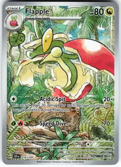Flapple - 210/191 Pokemon SV08: Surging Sparks Holo Illustration Rare NM - Image 1