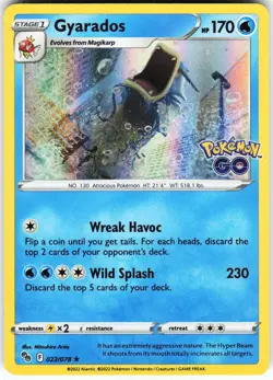 Gyarados 022/078 Pokemon Pokemon GO Holo Holo Rare NM - Image 1