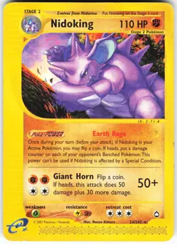 Nidoking (24) 024/147 Pokemon Aquapolis Normal Rare MP - Image 1